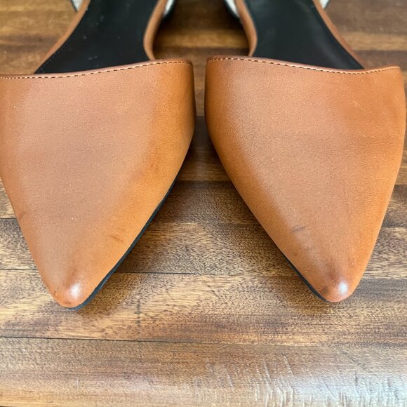 LOFT Pointed Toe Flats Black and Brown/Tan Size 7 - Picture 3 of 5